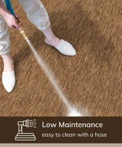 Well Woven Leif Nordic Geometric Pattern Indoor Outdoor Coffee Flatweave Rug