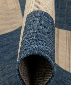 Well Woven Thor Geometric Indoor Outdoor Blue Flatweave Rug