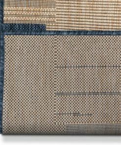 Well Woven Thor Custom Size Indoor/Outdoor Runner Geometric Blue 31 Inch Width X Choose Your Length Hallway Flat-Weave Runner Rug