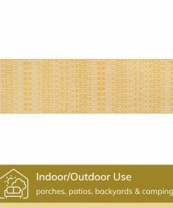 Well Woven Nord Moroccan Tribal Indoor Outdoor Yellow Flatweave Rug