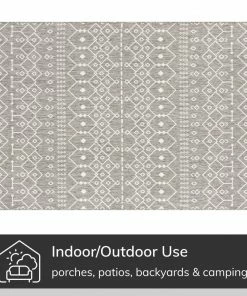 Well Woven Global Nord Moroccan Tribal Indoor Outdoor Light Grey Flatweave Rug