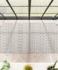 Well Woven Global Nord Moroccan Tribal Indoor Outdoor Light Grey Flatweave Rug