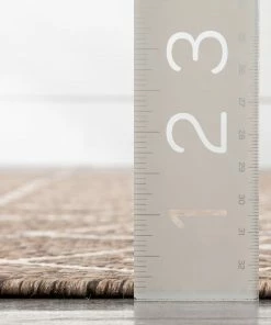 Well Woven Nord Moroccan Tribal Indoor Outdoor Taupe Flatweave Rug