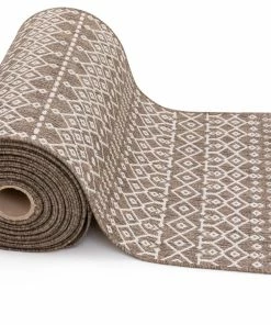 Well Woven Custom Size Runner Nord Nordic Lattice Pattern Taupe 31 Inch Wide X Choose Your Length Hallway Indoor/Outdoor Runner Rug
