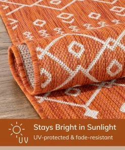 Well Woven Global Nord Moroccan Tribal Indoor Outdoor Orange Flatweave Rug 18 Well Woven Global Nord Moroccan Tribal Indoor Outdoor Orange Flatweave Rug