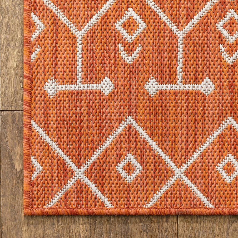 Well Woven Global Nord Moroccan Tribal Indoor Outdoor Orange Flatweave Rug 9 Well Woven Global Nord Moroccan Tribal Indoor Outdoor Orange Flatweave Rug