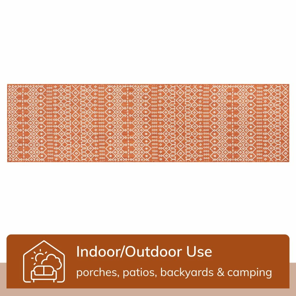 Well Woven Global Nord Moroccan Tribal Indoor Outdoor Orange Flatweave Rug 12 Well Woven Global Nord Moroccan Tribal Indoor Outdoor Orange Flatweave Rug