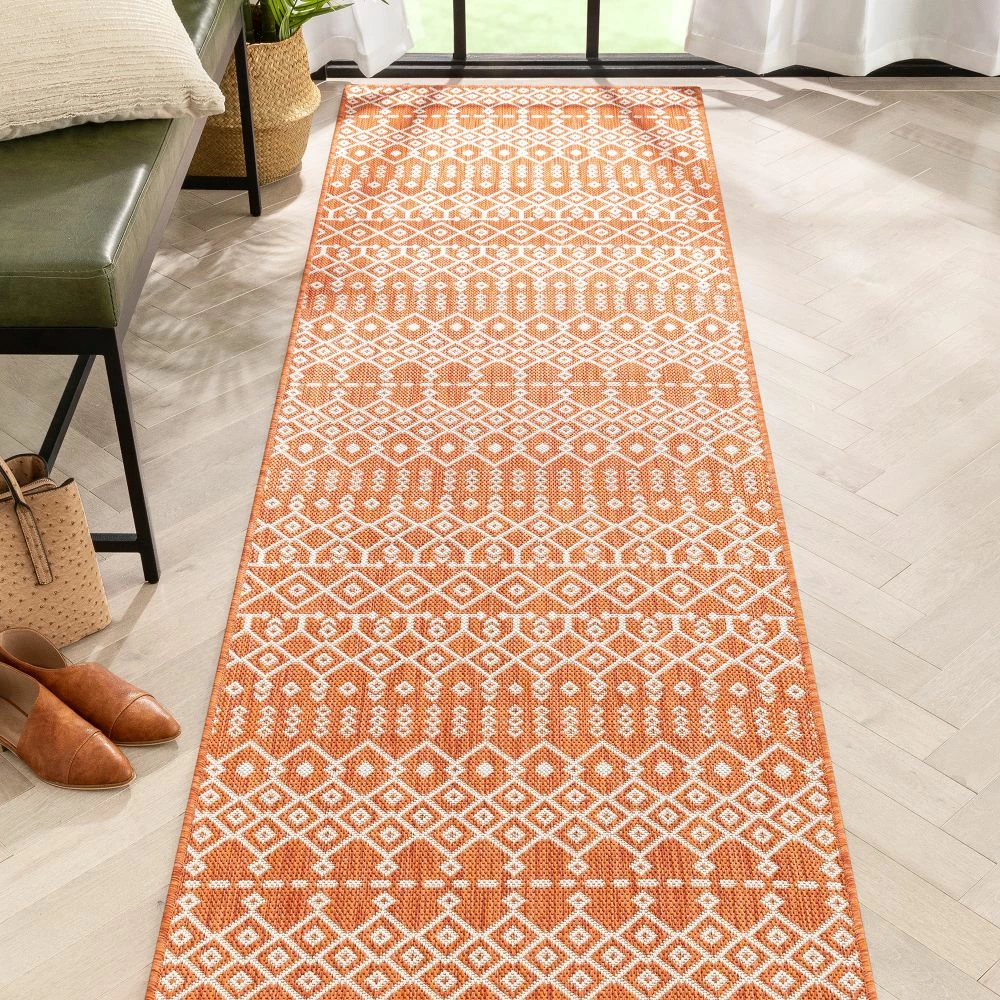 Well Woven Global Nord Moroccan Tribal Indoor Outdoor Orange Flatweave Rug 11 Well Woven Global Nord Moroccan Tribal Indoor Outdoor Orange Flatweave Rug