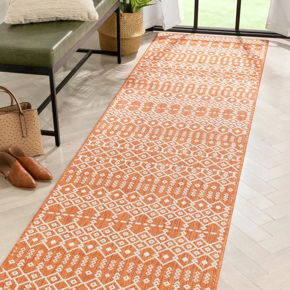Well Woven Global Nord Moroccan Tribal Indoor Outdoor Orange Flatweave Rug 13 Well Woven Global Nord Moroccan Tribal Indoor Outdoor Orange Flatweave Rug