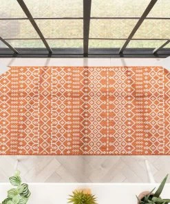 Well Woven Global Nord Moroccan Tribal Indoor Outdoor Orange Flatweave Rug 27 Well Woven Global Nord Moroccan Tribal Indoor Outdoor Orange Flatweave Rug
