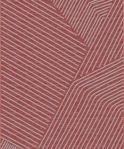 Well Woven Linden Modern Stripes Indoor/Outdoor Red Flat-Weave Rug