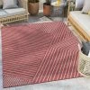 Well Woven Linden Modern Stripes Indoor/Outdoor Red Flat-Weave Rug