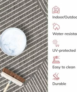 Well Woven Linden Modern Striped Black Indoor/Outdoor Rug