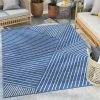 Well Woven Linden Modern Stripes Indoor/Outdoor Blue Flat-Weave Rug