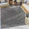 Well Woven Linden Modern Stripes Indoor/Outdoor Grey Flat-Weave Rug