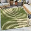 Well Woven Alder Modern Stripes Indoor/Outdoor Green Flat-Weave Rug
