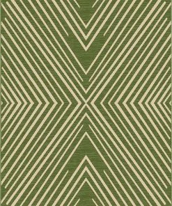 Well Woven Kesia Modern Stripes Indoor/Outdoor Green Flat-Weave Rug