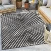 Well Woven Kesia Modern Stripes Indoor/Outdoor Grey Flat-Weave Rug