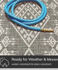 Well Woven Cascade Tribal Diamond Black Indoor/Outdoor Rug