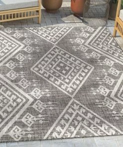 Well Woven Cascade Tribal Diamond Black Indoor/Outdoor Rug