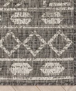 Well Woven Global Quay Tribal Diamond Black Indoor/Outdoor Rug