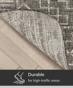 Well Woven Global Quay Tribal Diamond Black Indoor/Outdoor Rug