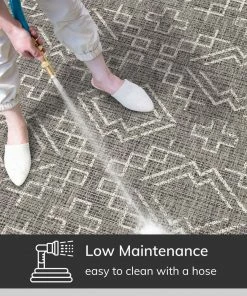 Well Woven Global Quay Tribal Diamond Black Indoor/Outdoor Rug