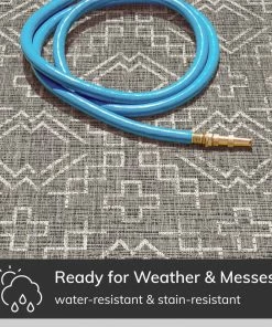 Well Woven Global Quay Tribal Diamond Black Indoor/Outdoor Rug