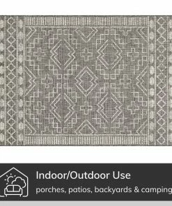 Well Woven Global Quay Tribal Diamond Black Indoor/Outdoor Rug