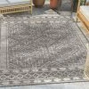 Well Woven Global Quay Tribal Diamond Black Indoor/Outdoor Rug