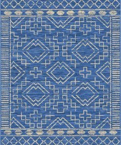 Well Woven Quay Tribal Indoor/Outdoor Blue Flat-Weave Rug