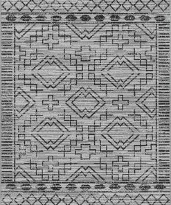 Well Woven Global Quay Tribal Indoor/Outdoor Grey Flat-Weave Rug