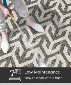 Well Woven Atlantis Modern Geometric Black Indoor/Outdoor Rug