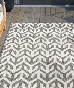Well Woven Atlantis Modern Geometric Black Indoor/Outdoor Rug