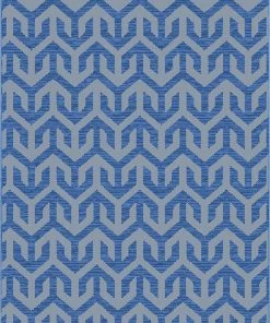 Well Woven Atlantis Modern Stripes Indoor/Outdoor Blue Flat-Weave Rug