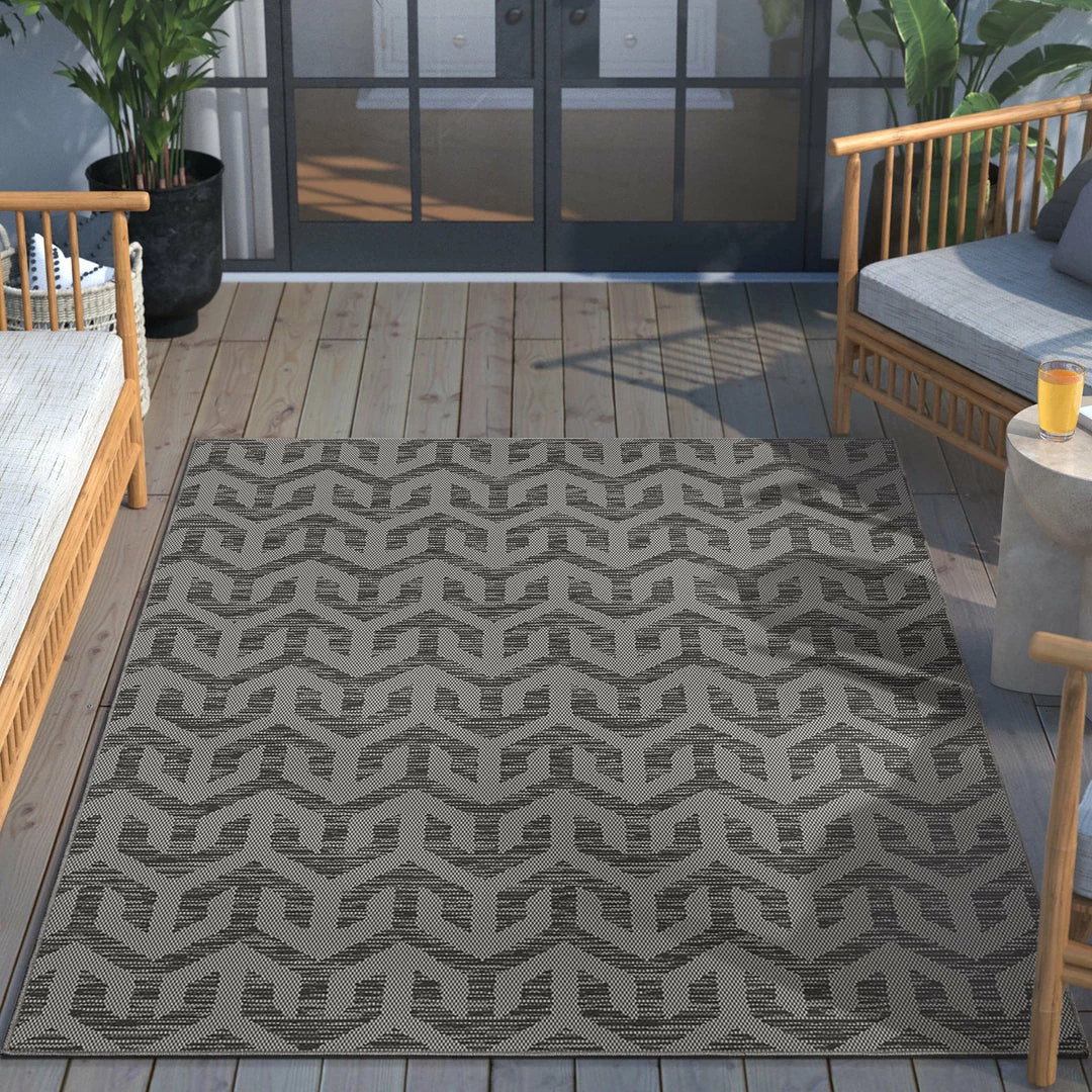 Well Woven Atlantis Modern Stripes Indoor/Outdoor Grey Flat-Weave Rug 3 Well Woven Atlantis Modern Stripes Indoor/Outdoor Grey Flat-Weave Rug
