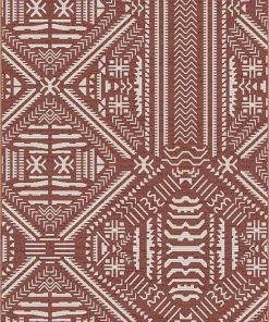 Well Woven Khalo Tribal Indoor/Outdoor Coral Flat-Weave Rug Global