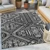 Well Woven Khalo Tribal Indoor/Outdoor Black Flat-Weave Rug