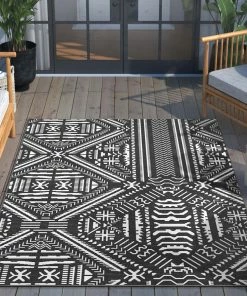 Well Woven Khalo Tribal Indoor/Outdoor Black Flat-Weave Rug 5 Well Woven Khalo Tribal Indoor/Outdoor Black Flat-Weave Rug