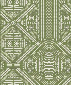 Well Woven Khalo Tribal Indoor/Outdoor Green Flat-Weave Rug Global