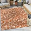 Well Woven Khalo Tribal Indoor/Outdoor Orange Flat-Weave Rug