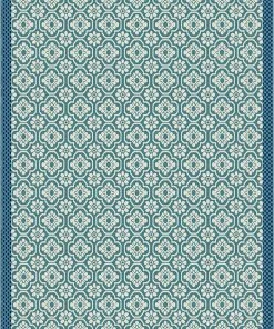 Well Woven Manola Moroccan Trellis Indoor/Outdoor Blue Flat-Weave Rug Global