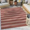 Well Woven Stria Modern Stripes Indoor/Outdoor Coral Flat-Weave Rug