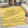 Well Woven Stria Modern Stripes Indoor/Outdoor Yellow Flat-Weave Rug