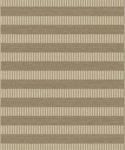 Well Woven Stria Modern Stripes Indoor/Outdoor Beige Flat-Weave Rug