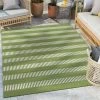 Well Woven Stria Modern Stripes Indoor/Outdoor Green Flat-Weave Rug