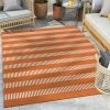 Well Woven Stria Modern Stripes Indoor/Outdoor Orange Flat-Weave Rug