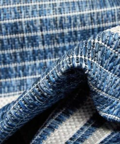 Well Woven Catalina Modern Stripes Indoor/Outdoor Blue Flat-Weave Rug