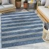 Well Woven Catalina Modern Stripes Indoor/Outdoor Blue Flat-Weave Rug