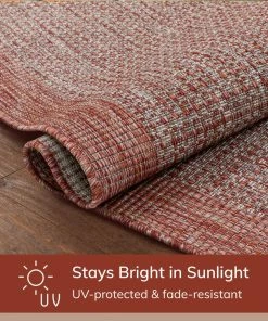 Well Woven Odin Solid & Striped Border Indoor Outdoor Coral Flatweave Rug 18 Well Woven Odin Solid & Striped Border Indoor Outdoor Coral Flatweave Rug